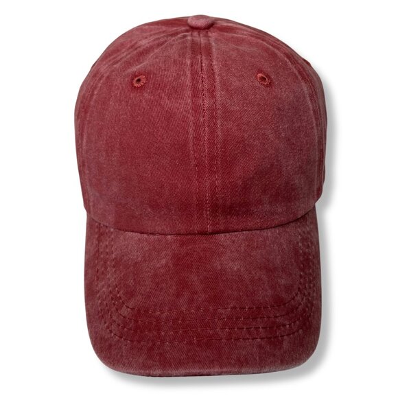 Acid-Wash Baseball Hat (RED) - Picture 2 of 4